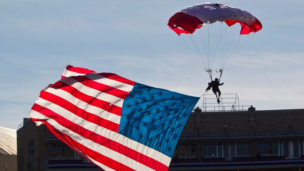 Armed Forces Bowl pregame stunt goes awry as parachutist hits netting | USAEMALL.com