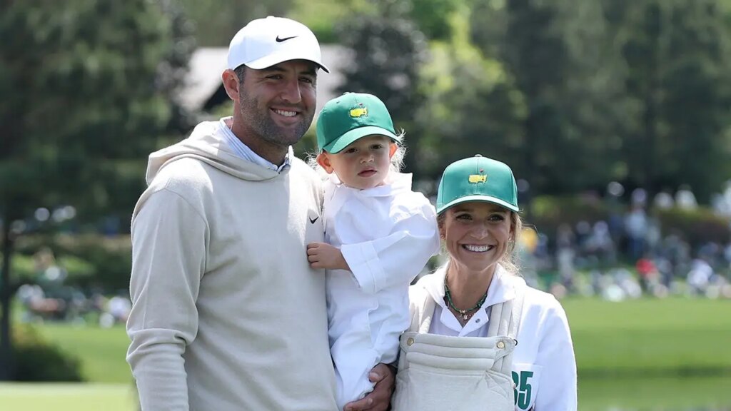 Scottie Scheffler brings 12-day-old son Remy to the Masters Par 3 Contest | UNW